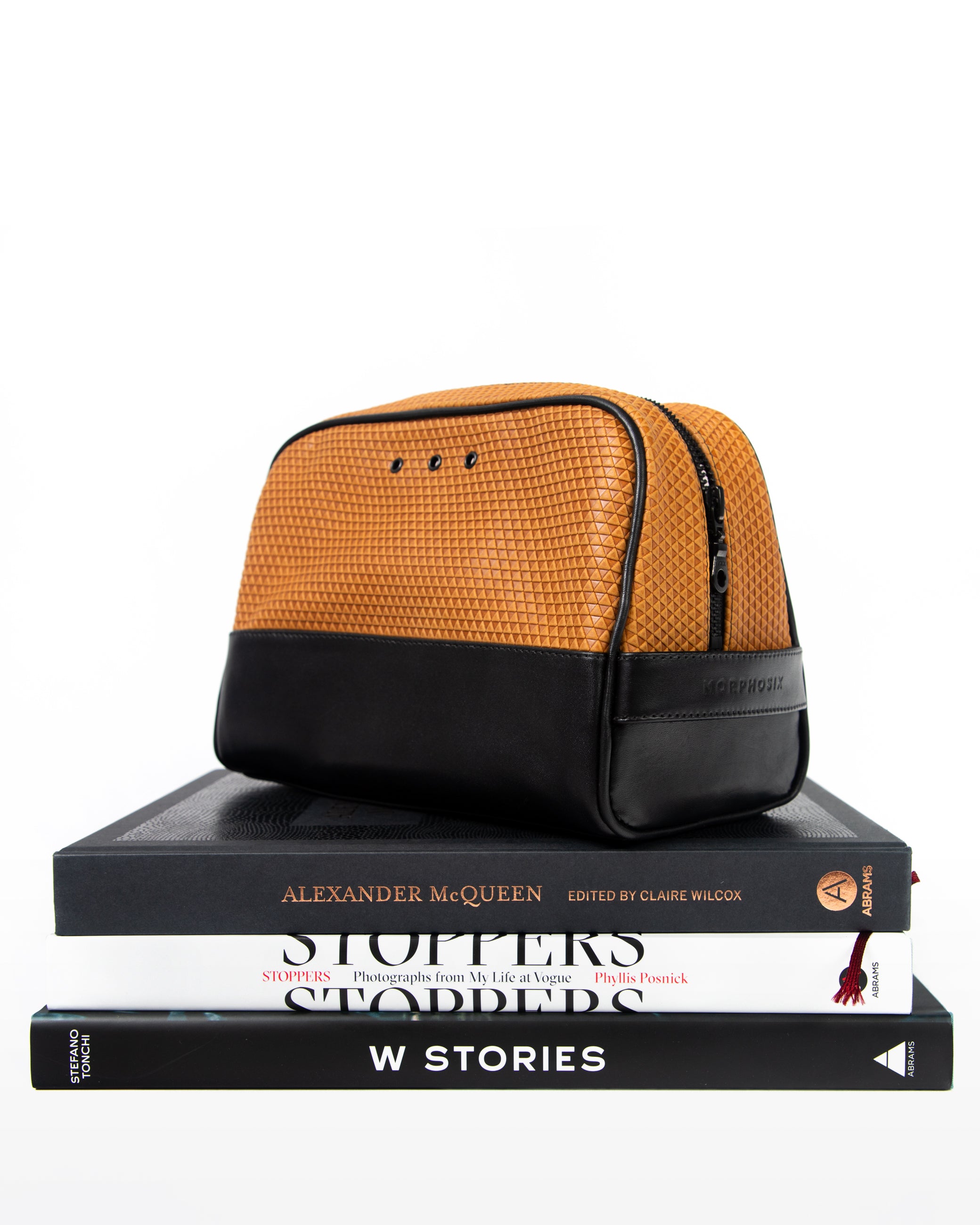 LUX TRAVEL LEATHER BAG - GOLDEN amber