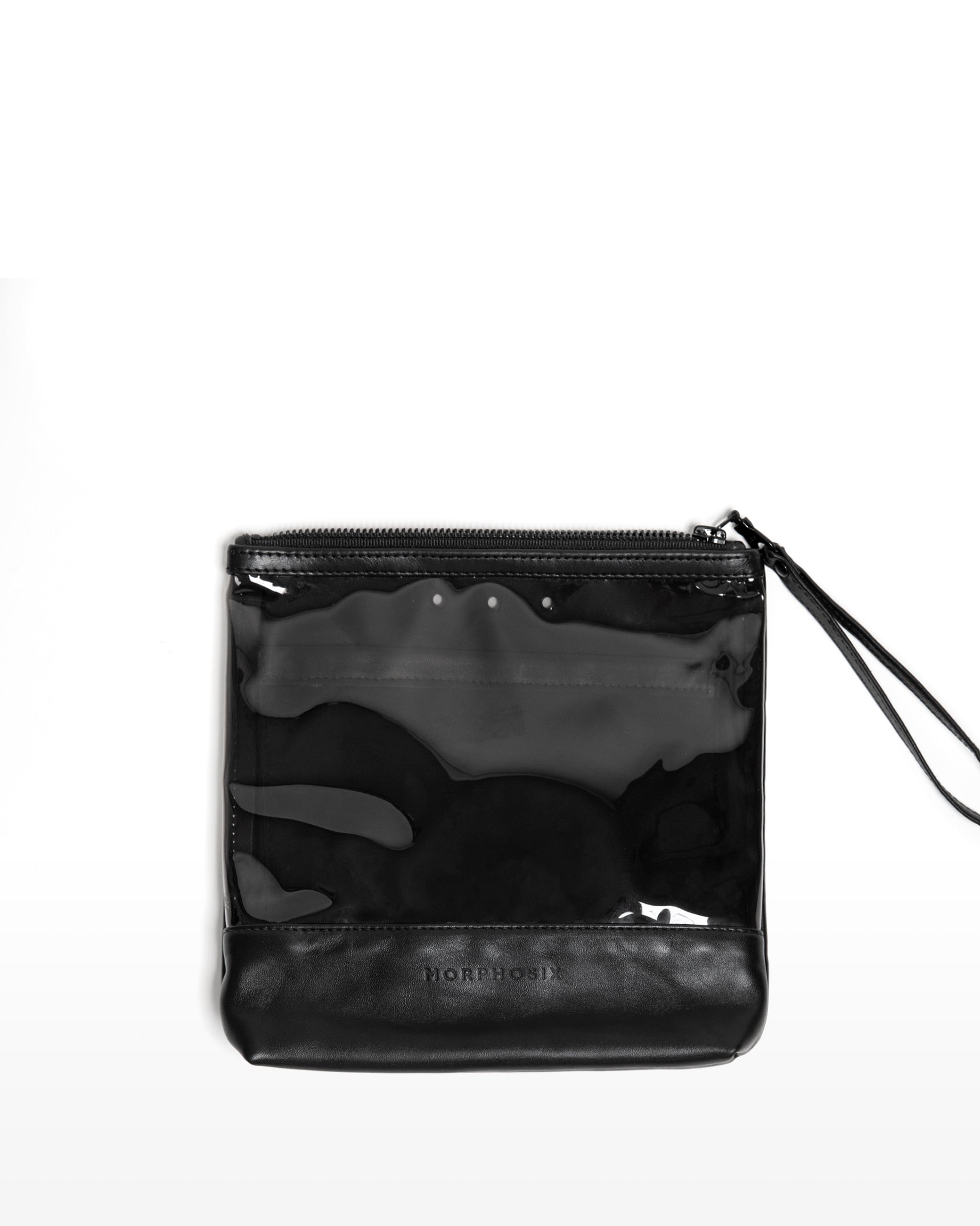 LUX TALL LEATHER POUCH - RAVENS black